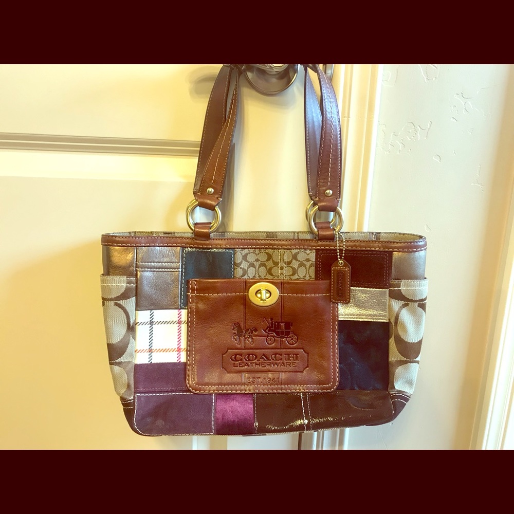 Coach limited edition Holiday patchwork tote